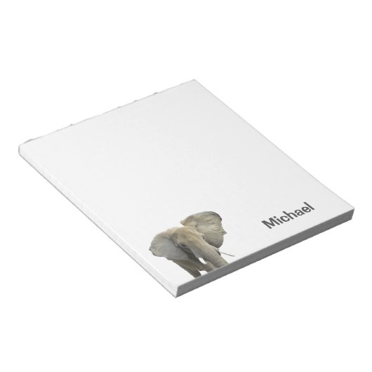 Elephant - Persoonlijke naam Notitieblok (Schuin)