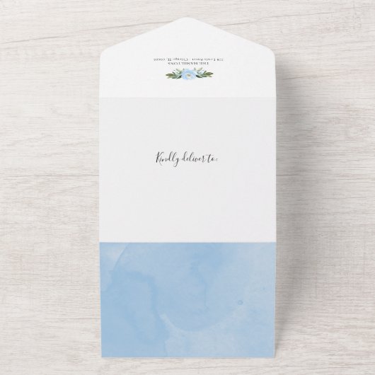 Elephant Photo Birth Notice card All In One Uitnodiging (Buitenkant)