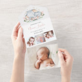Elephant Photo Birth Notice card All In One Uitnodiging (Afscheurbaar)