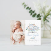 Elephant Photo Budget Birth Notice Cards (Staand voorkant)