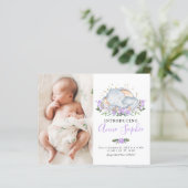 Elephant Photo Budget Birth Notice Cards (Staand voorkant)