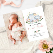 Elephant Photo Budget Birth Notice Cards