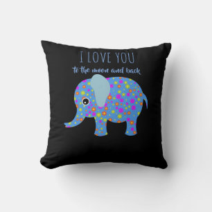 Elephant pillow " Ik hou van je naar de maan en te Kussen