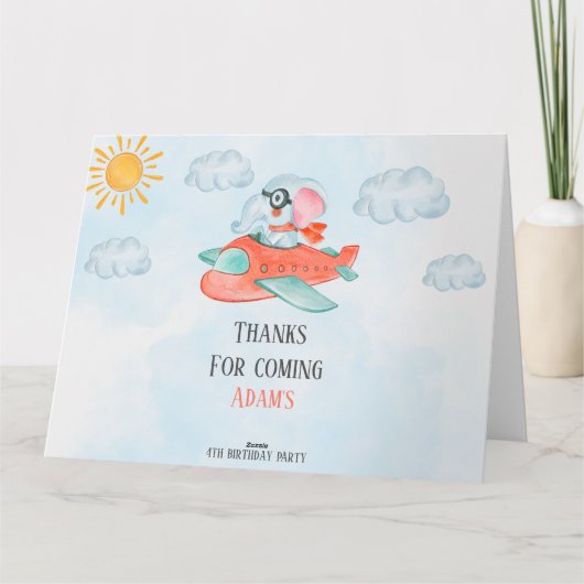 Elephant Pilot Birthday Folded Bedankt voor je kaa (Achterkant)