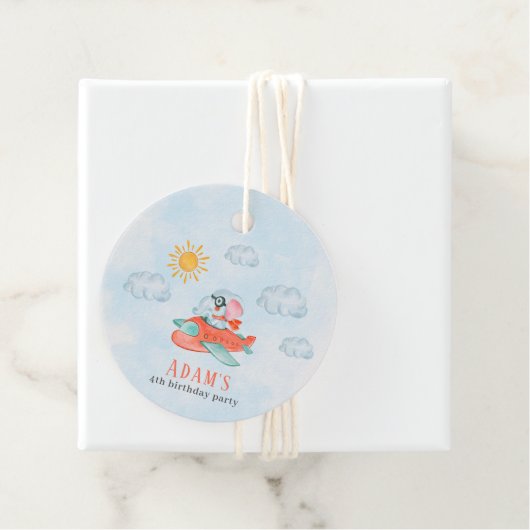 Elephant Pilot Birthday-labels Bedankjes Labels (In situ)