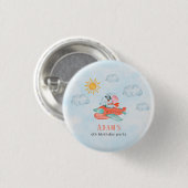 Elephant Pilot Birthday party-knop Ronde Button 3,2 Cm (Voorkant /achterkant)
