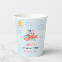 Elephant Pilot Birthday party Paper cup