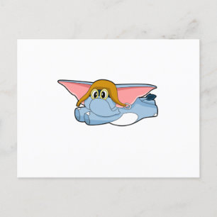 Elephant Pilot Pilot pet Briefkaart