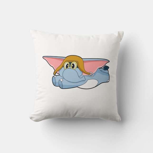 Elephant Pilot Pilot pet Kussen (Voorkant)