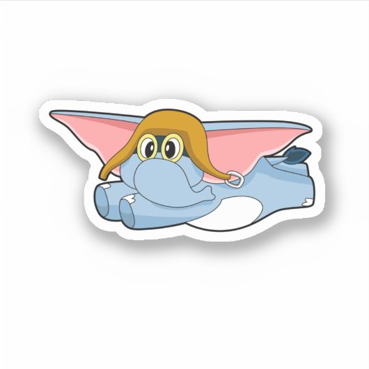 Elephant Pilot Pilot pet Sticker (Voorkant)