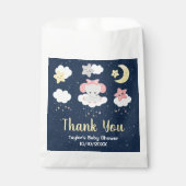 Elephant Pink and Navy Baby shower Dank u wel Bedankzakje (Voorkant)