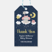 Elephant Pink and Navy Baby shower Dank u wel Cadeaulabel (Voorkant)