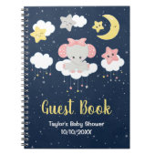 Elephant Pink and Navy Baby shower Guest Book Notitieboek (Voorkant)
