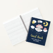 Elephant Pink and Navy Baby shower Guest Book Notitieboek (Binnen)