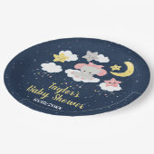 Elephant Pink and Navy Baby shower Papieren Bordje (Gekanteld)