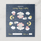 Elephant Pink and Navy Baby shower Seating Seating Plaatskaartje (Buitenkant ongevouwen)