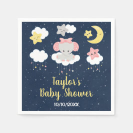 Elephant Pink and Navy Baby shower Servet