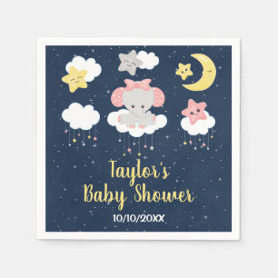 Elephant Pink and Navy Baby shower Servet
