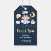 Elephant Pink and Navy Birthday Party Dank u Cadeaulabel (Voorkant)
