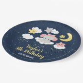 Elephant Pink and Navy Birthday Party Papieren Bordje (Gekanteld)