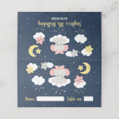 Elephant Pink and Navy Birthday Party Seating Plaatskaartje (Buitenkant ongevouwen)