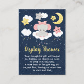 Elephant Pink and Navy Display Baby shower Informatiekaartje (Voorkant)
