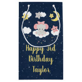 Elephant Pink and Navy Happy Birthday Klein Cadeauzakje (Achterkant)