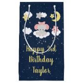 Elephant Pink and Navy Happy Birthday Klein Cadeauzakje (Voorkant)