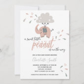 Elephant Pink Cute Girl Baby shower Kaart (Voorkant)