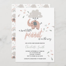 Elephant Pink Cute Girl Baby shower