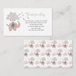 Elephant Pink Cute Girl's Books for Baby Informatiekaartje