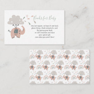 Elephant Pink Cute Girl's Books for Baby Informatiekaartje