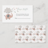 Elephant Pink Cute Girl's Diaper Raffle Informatiekaartje (Voorkant / Achterkant)