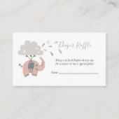 Elephant Pink Cute Girl's Diaper Raffle Informatiekaartje (Voorkant)