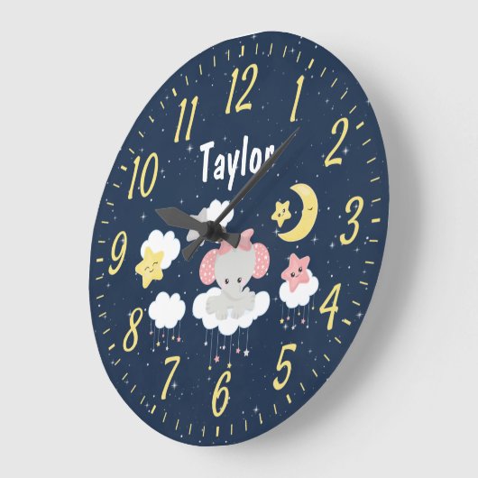 Elephant Pink en Navy Grote Klok (Hoek)