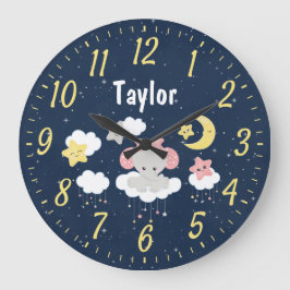 Elephant Pink en Navy Grote Klok