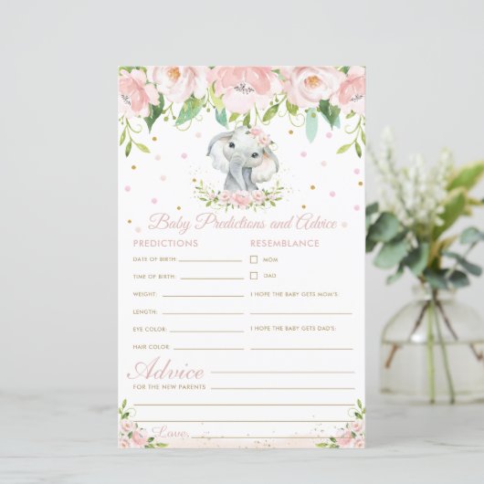 Elephant Pink Floral Baby (Staand voorkant)