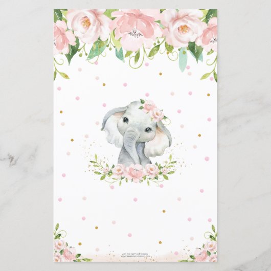 Elephant Pink Floral Baby (Achterkant)