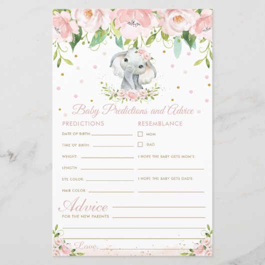Elephant Pink Floral Baby (Voorkant)