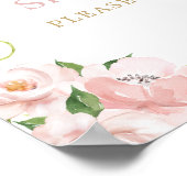 Elephant Pink Floral Deel het Label van de Liefde  Poster (Hoek)
