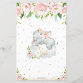 Elephant Pink Floral Predication Advice Kaart (Achterkant)