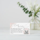 Elephant Pink Flower Boho Baby shower Book Informatiekaartje (Staand voorkant)