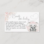 Elephant Pink Flower Boho Baby shower Book Informatiekaartje (Voorkant)