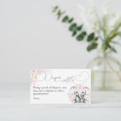 Elephant Pink Flower Boho Baby shower Diaper Informatiekaartje (Staand voorkant)
