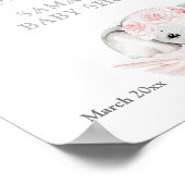 Elephant Pink Flower Boho Baby shower Welkom Foam Poster (Hoek)