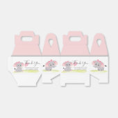 Elephant Pink hearts Girl Ballon Favor Box Bedankdoosjes (Uitgevouwen)