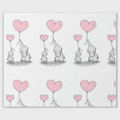 Elephant Pink Moeder en Kind Baby shower Wrappi Cadeaupapier (Vlak)