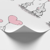 Elephant Pink Moeder en Kind Baby shower Wrappi Cadeaupapier (Hoek)