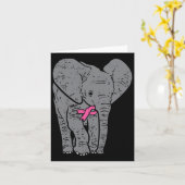 Elephant Pink Ribbon Breast Cancer Bewustheid Supp Kaart (Gele Bloem)