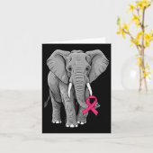 Elephant Pink Ribbon Breast Cancer Bewustheid Supp Kaart (Gele Bloem)